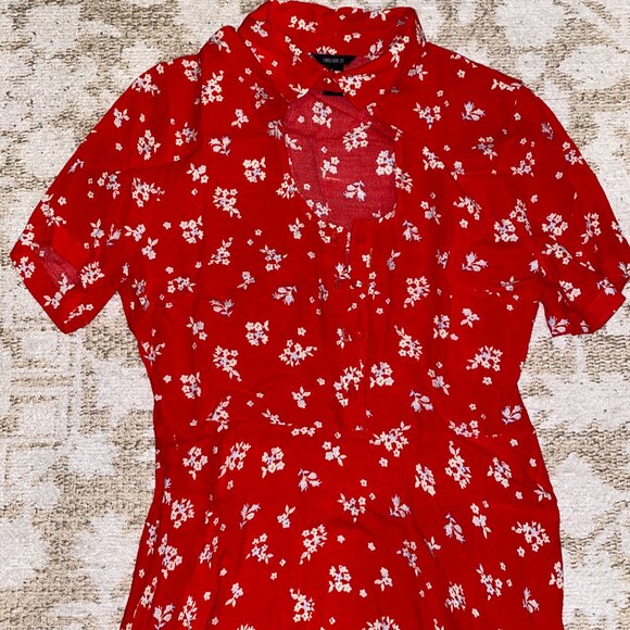 Red Floral Dress - Picture 3 of 4